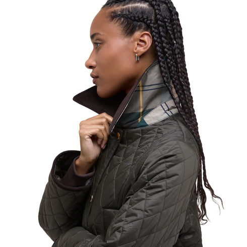 Piumino Donna Modern Beadnell, con impunture a rombi e colletto in velluto